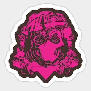 old school skull FU Sticker